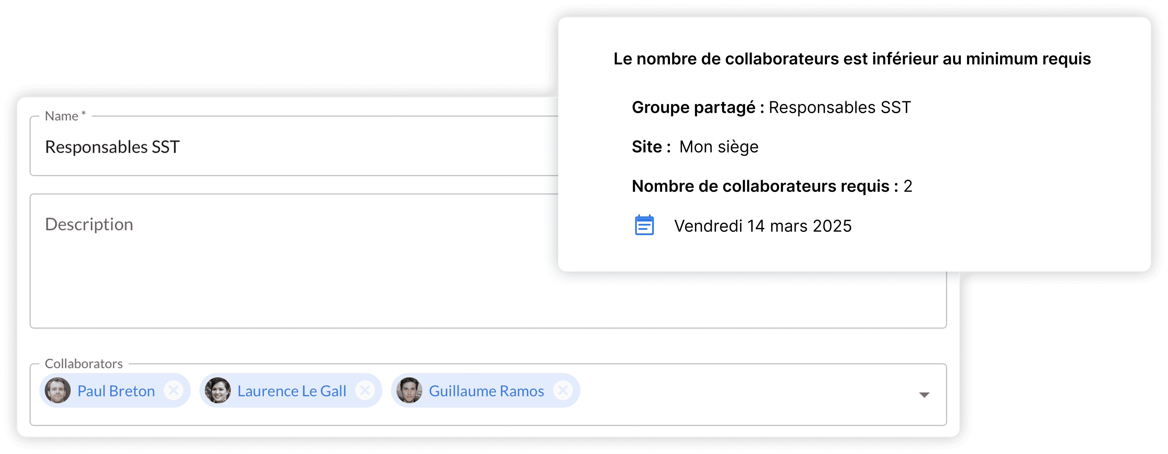 BeeMyFlex group configuration screenshot