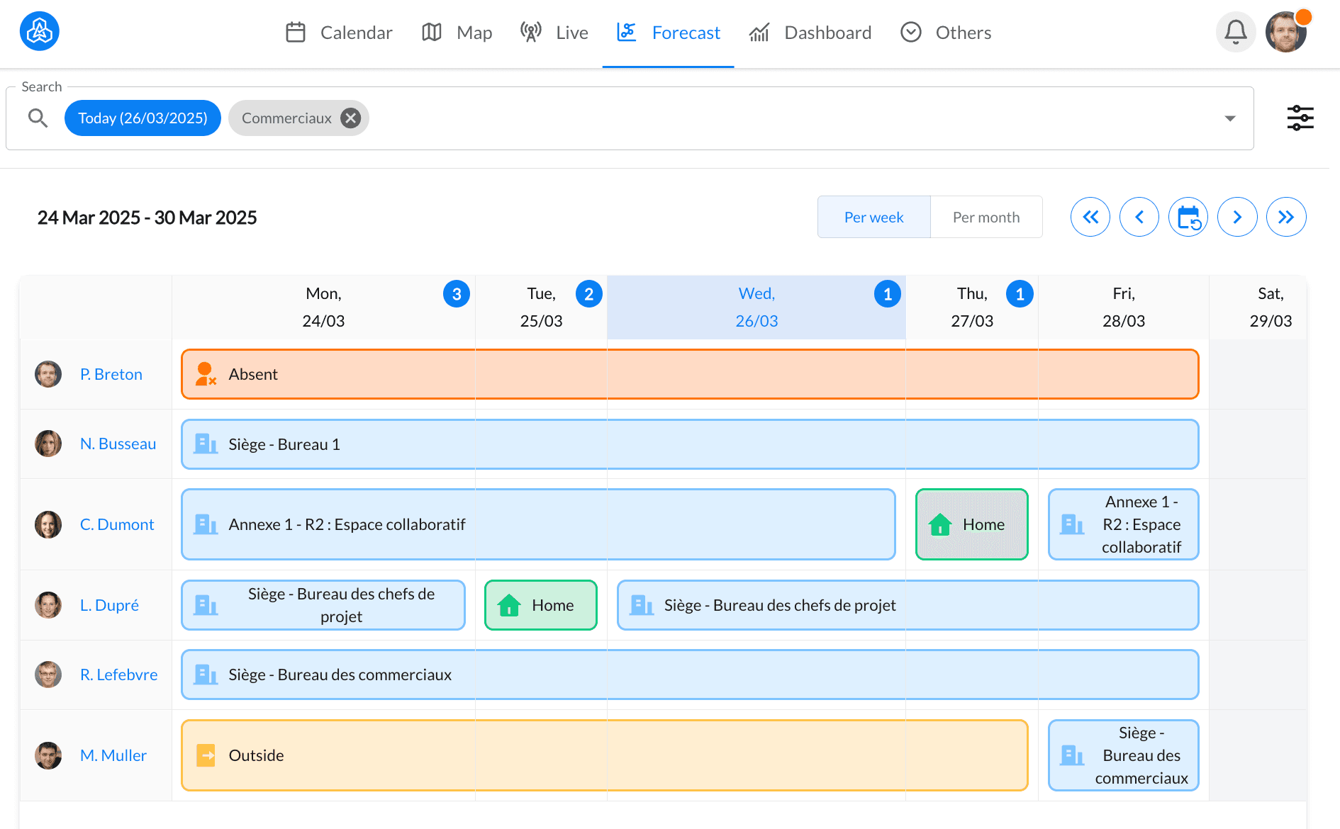 BeeMyFlex forecast screenshot